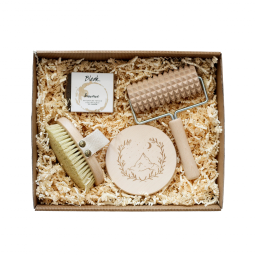 Eko Box urodzinowy Ekologiczny prezent zestaw dla każdego dla eko świra masażer szczotka do ciała podkładka pod kubek mydło kawowe zero waste