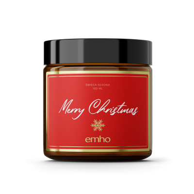 Świeca sojowa Świąteczna Merry Christmas na Gwiazdkę