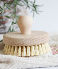 Szczotka do masażu na sucho i mokro okrągła tampico naturalne włosie ecogift eko prezent